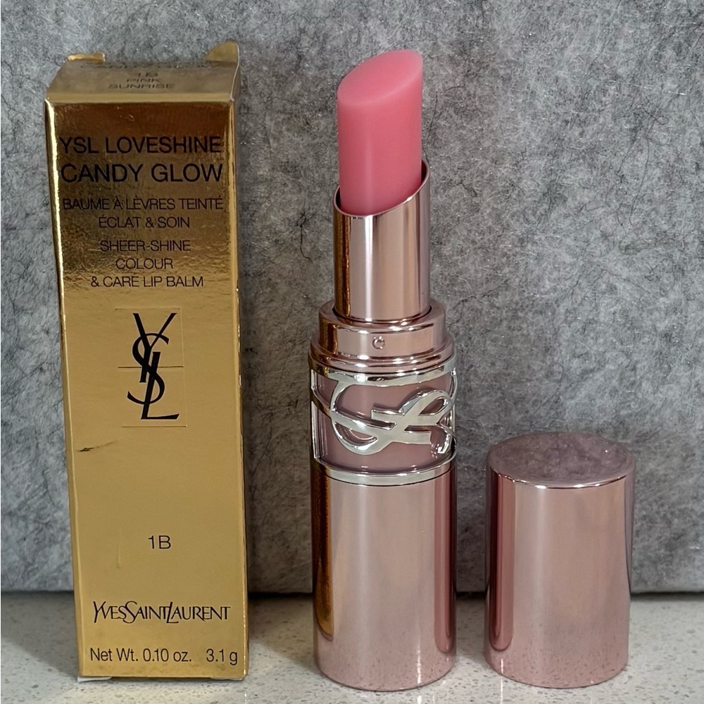 YSL Loveshine Candy Glow 1B Pink Sunrise 0.10oz/3.1g NIB